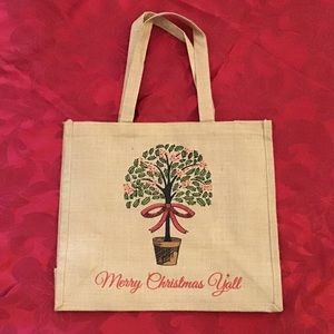 Burlap Merry Christmas Y’all tote